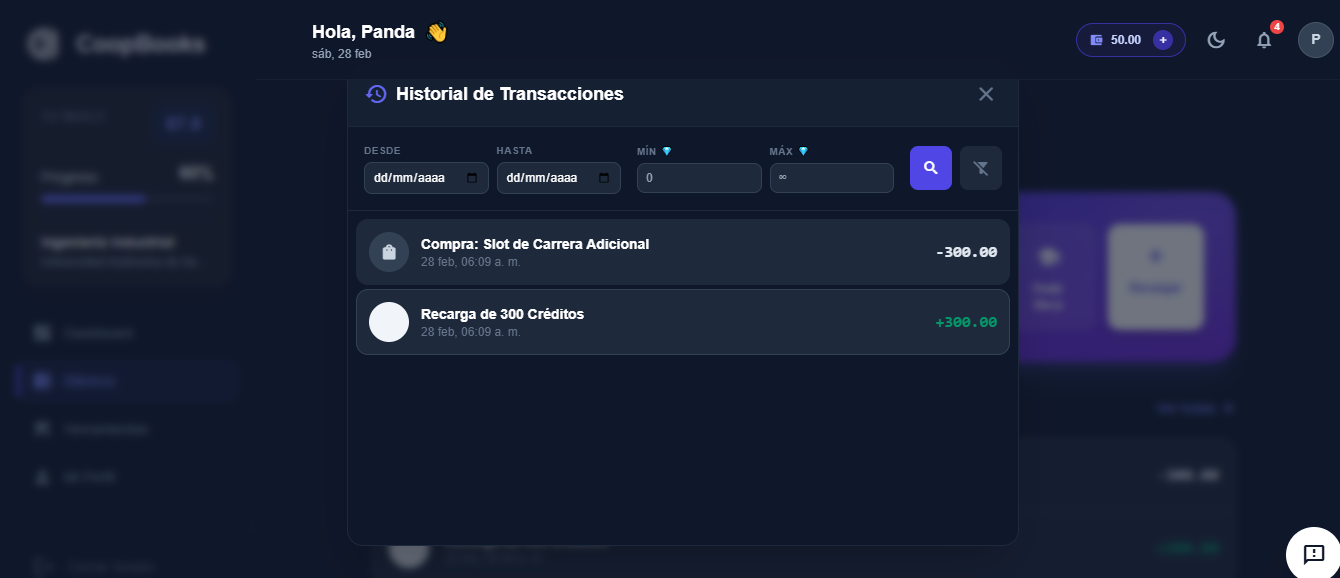 Historial de Transacciones